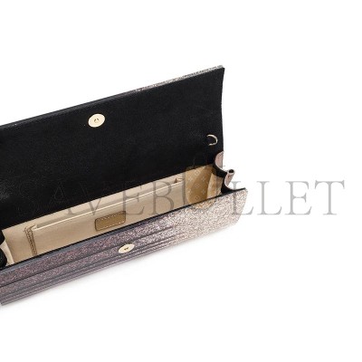 JIMMY CHOO METALLIC EFFECT DÉGRADÉ GLITTERED PLEXI SWEETIE CLUTCH BAGS (24*10*5cm) 